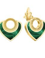 Серьги из лимонного золота c малахитом