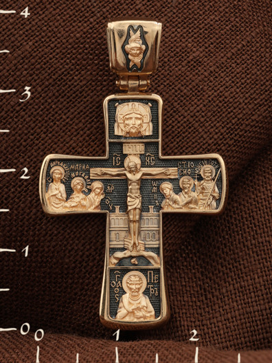 Крест из красного золота 585 пробы