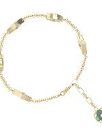 Браслет из лимонного золота c бриллиантами, малахитом и перламутром