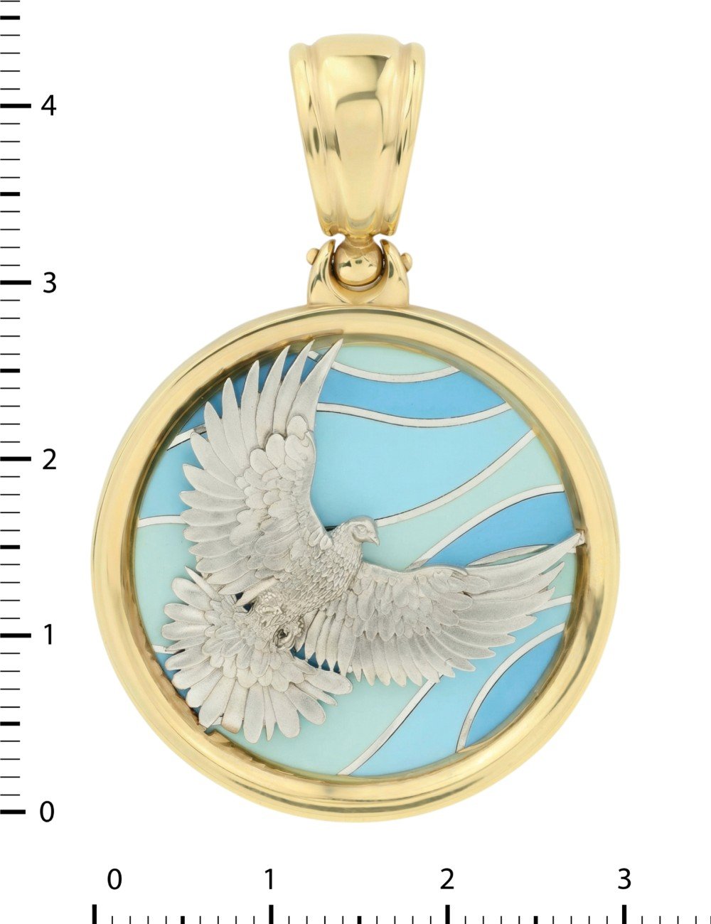 Подвеска из лимонного золота c эмалью