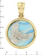 Подвеска из лимонного золота c эмалью