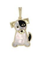 Подвеска из лимонного золота c эмалью, ониксом и перламутром