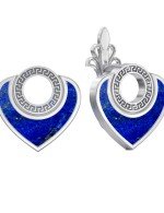 Серьги из белого золота c лазуритом