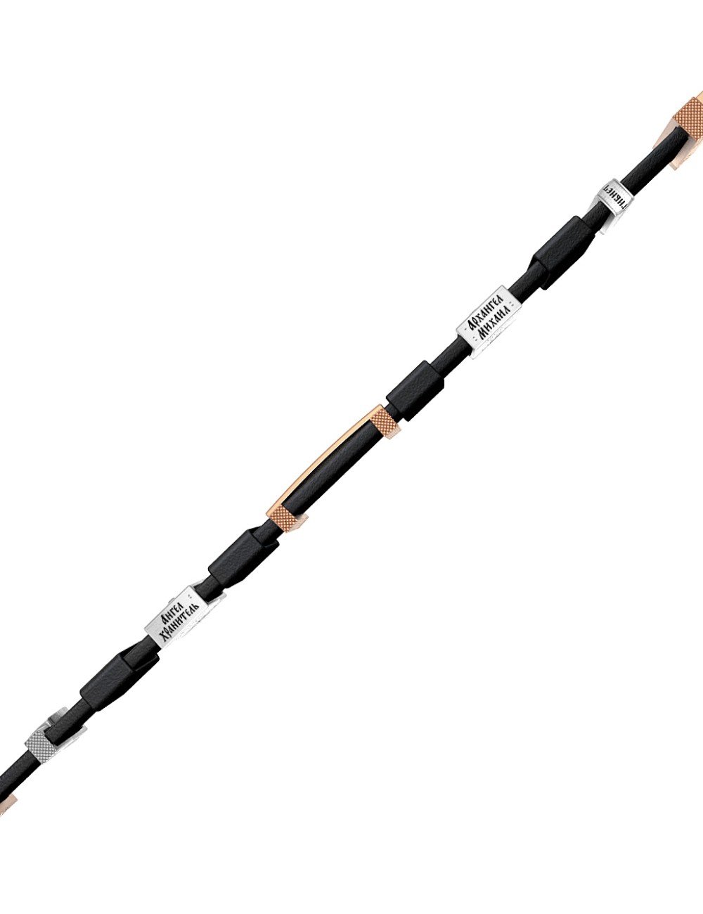 Браслет из золота c кожаным шнурком