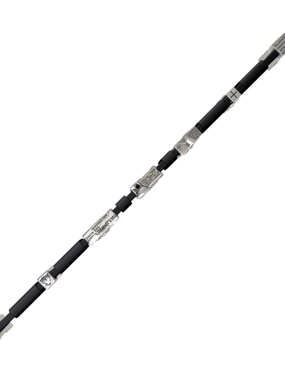 Браслет из белого золота c кожаным шнурком