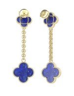 Серьги из лимонного золота c лазуритом