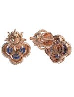 Серьги из золота c бриллиантами и сапфиром