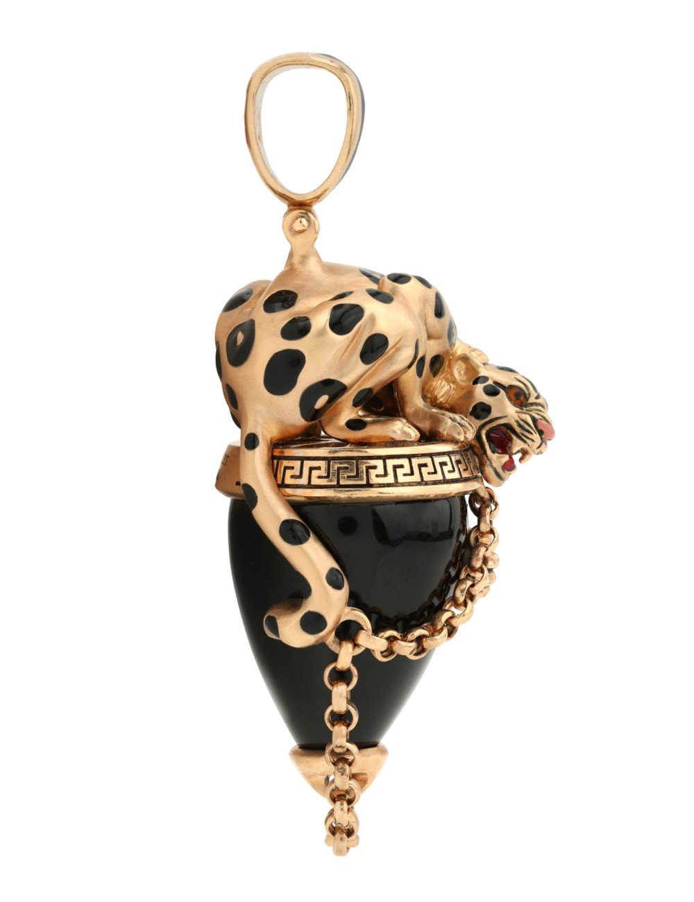 Подвеска из золота c эмалью и ониксом