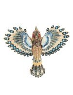 Брошь из золота c эмалью и фианитом