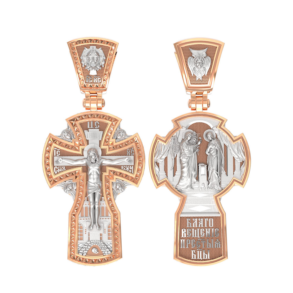 Крест из красного золота 585 пробы