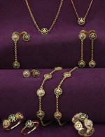 Колье из лимонного золота c бриллиантами и малахитом