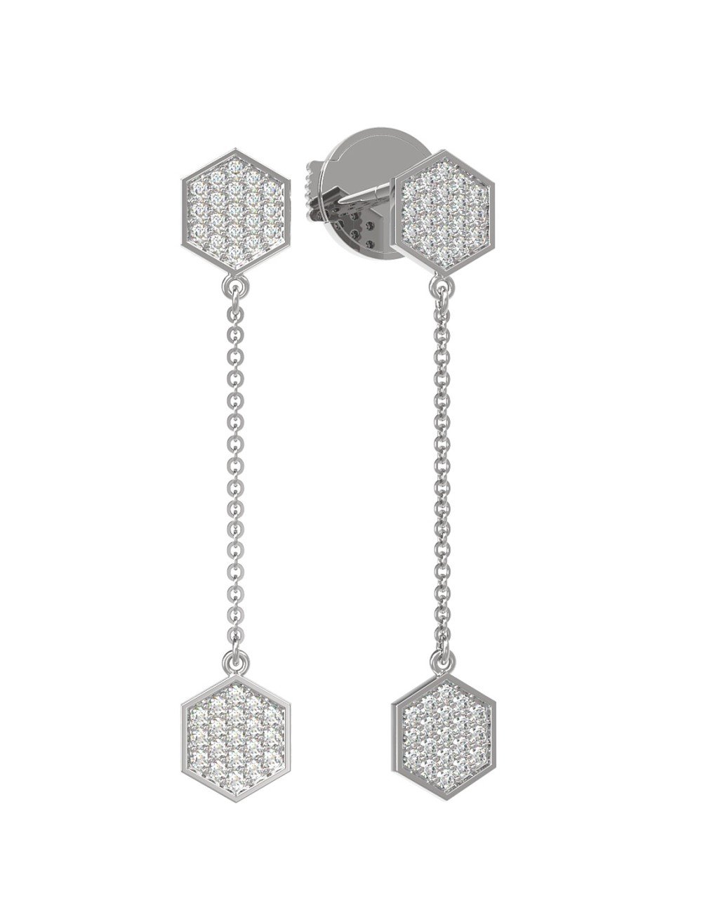 Серьги из белого золота c бриллиантами