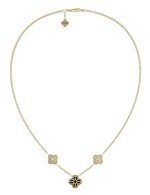 Колье из лимонного золота c бриллиантами, ониксом и перламутром