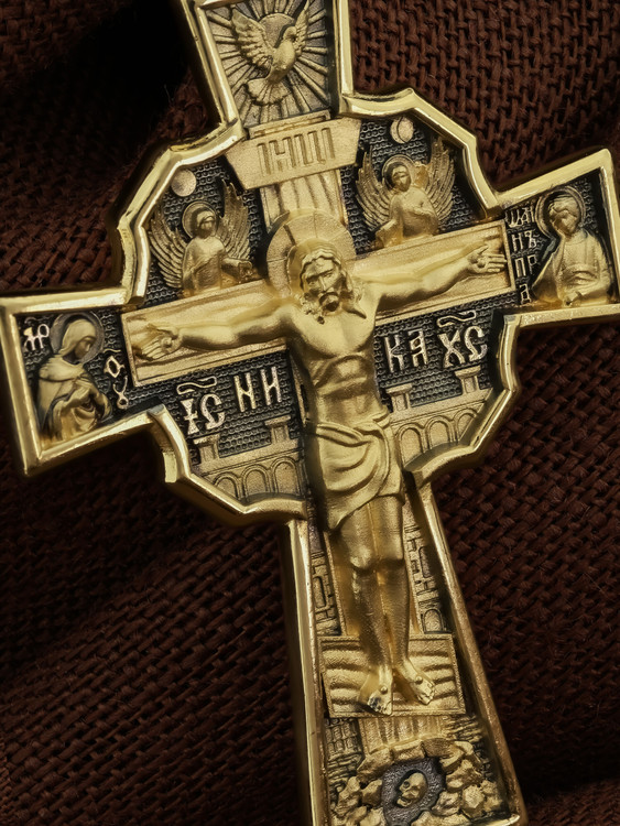 Крест из лимонного золота 585 пробы