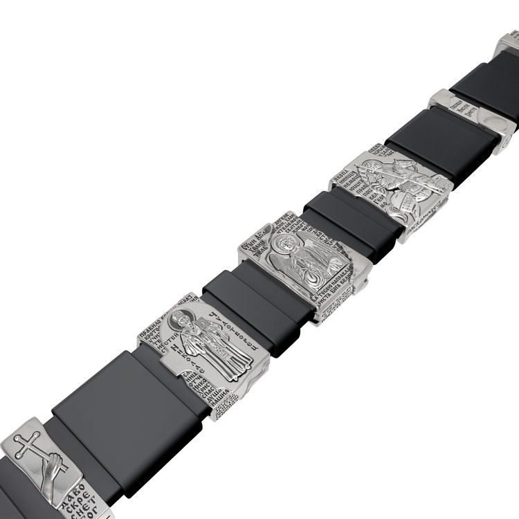 Браслет из белого золота 585 пробы c кожаным шнурком