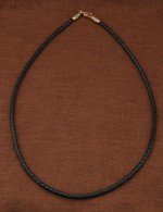 Гайтан из золота c кожаным шнурком