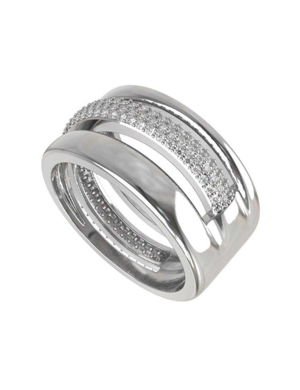 Кольцо из белого золота c бриллиантами