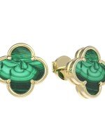 Серьги из лимонного золота c малахитом