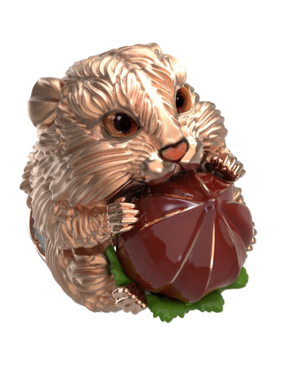 Кольцо из золота c эмалью