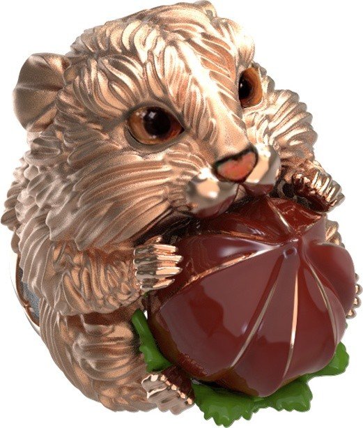 Кольцо из золота c эмалью