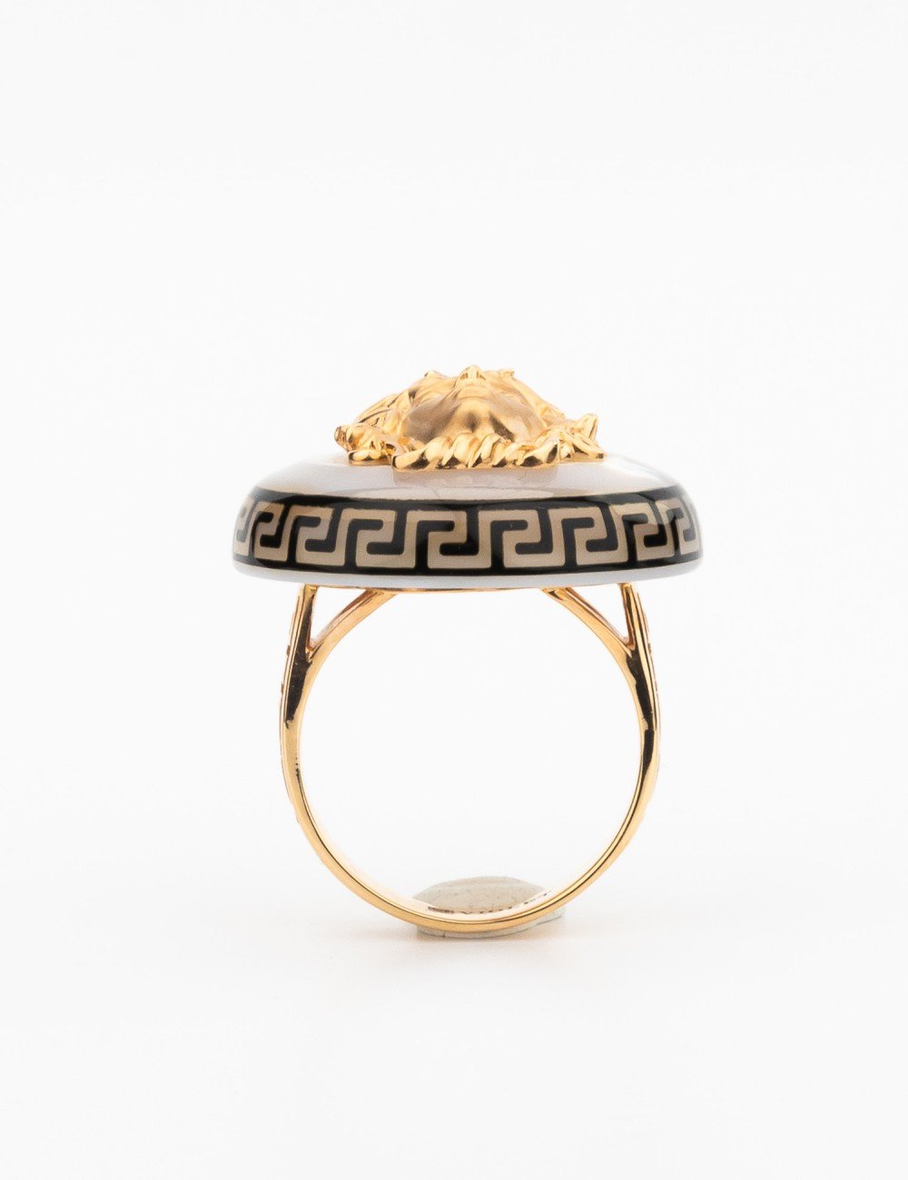 Кольцо из золота c эмалью и перламутром