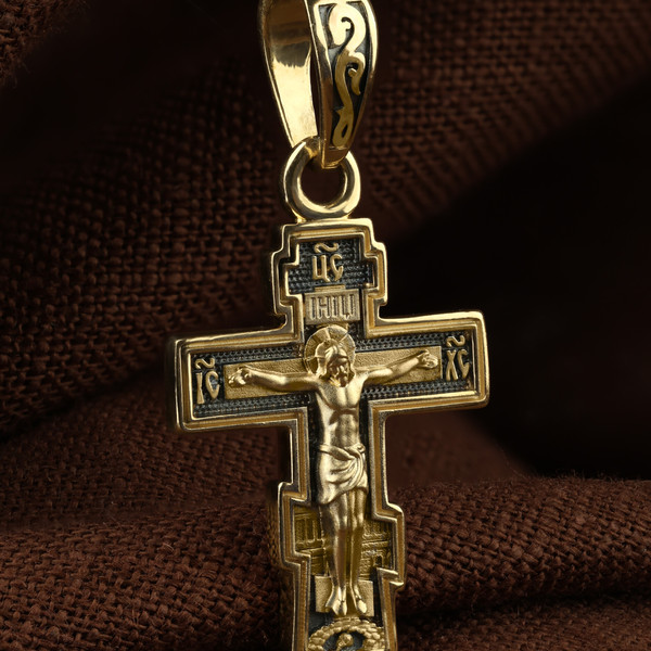 Крест из лимонного золота 585 пробы