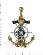 Подвеска из лимонного золота c ониксом и эбеновым деревом