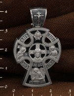 Крест из белого золота c эбеновым деревом