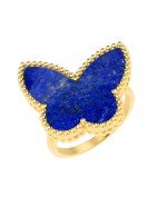 Кольцо из лимонного золота c лазуритом