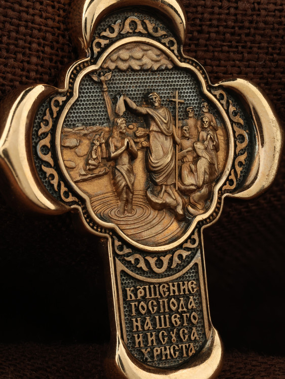 Крест из красного золота 585 пробы