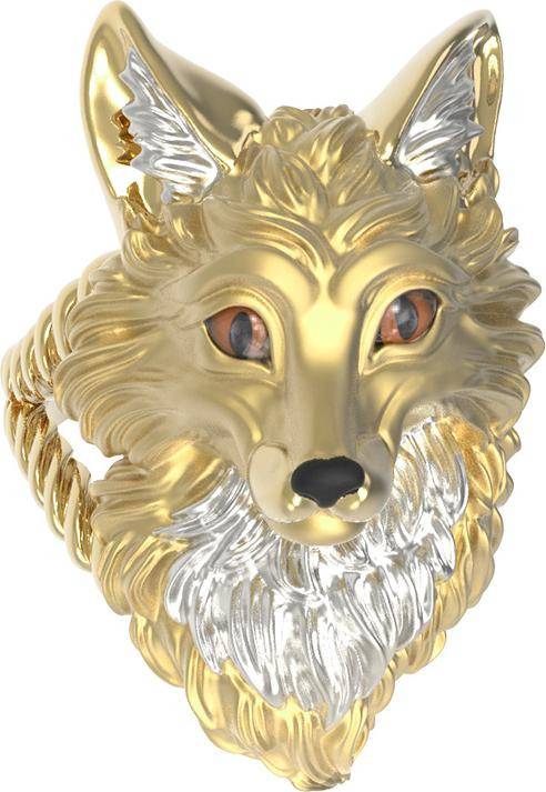 Кольцо из лимонного золота 585 пробы c эмалью