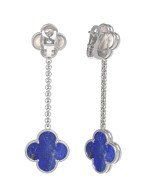 Серьги из белого золота c лазуритом и перламутром