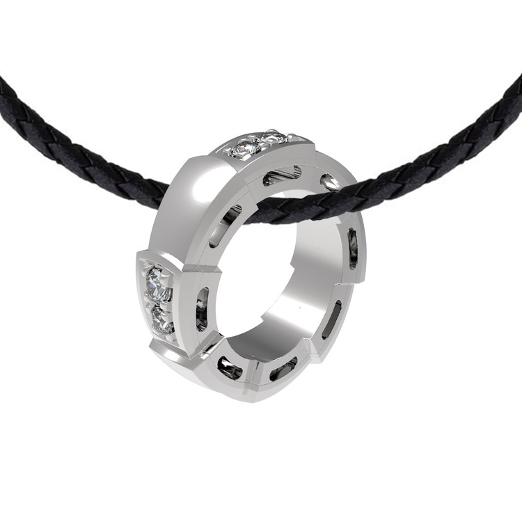 Подвеска из белого золота 585 пробы c бриллиантами