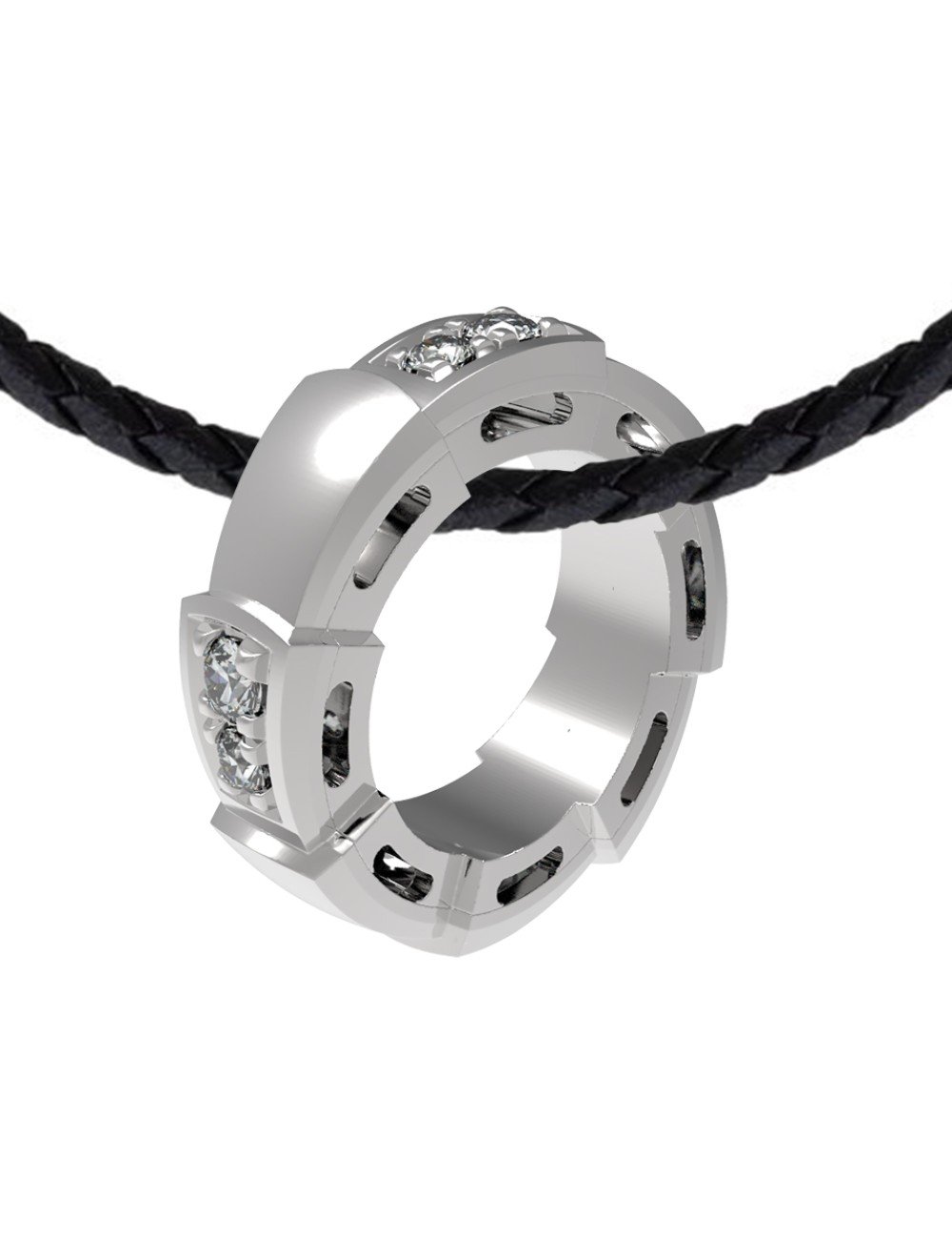 Подвеска из белого золота c бриллиантами