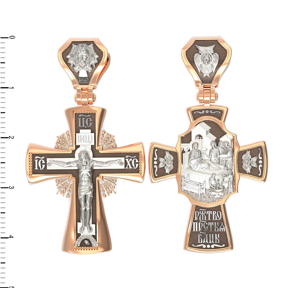 Крест из красного золота 585 пробы