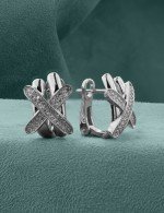 Серьги из белого золота c бриллиантами