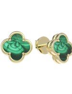 Серьги из лимонного золота c малахитом