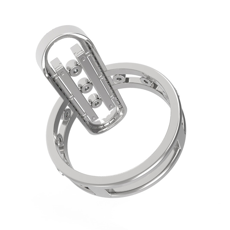 Кольцо из белого золота 585 пробы c бриллиантами