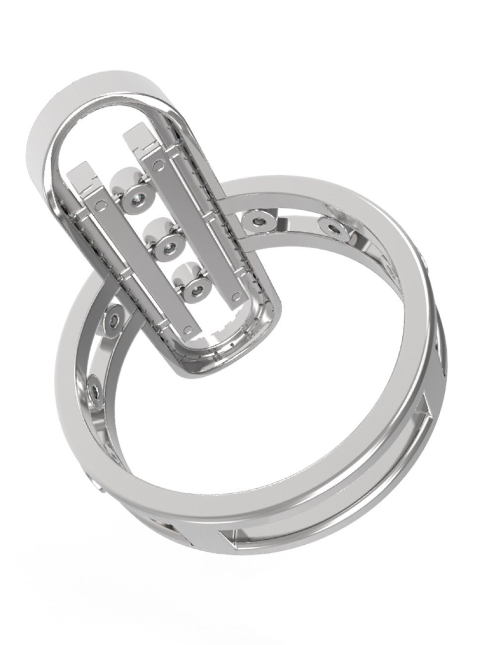 Кольцо из белого золота c бриллиантами