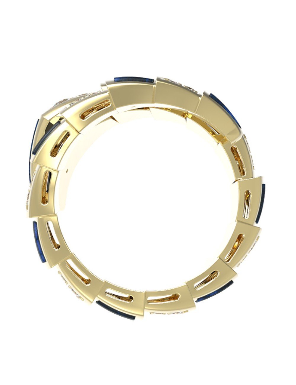 Кольцо из лимонного золота c бриллиантами и лазуритом