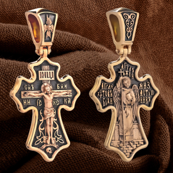 Крест из красного золота 585 пробы