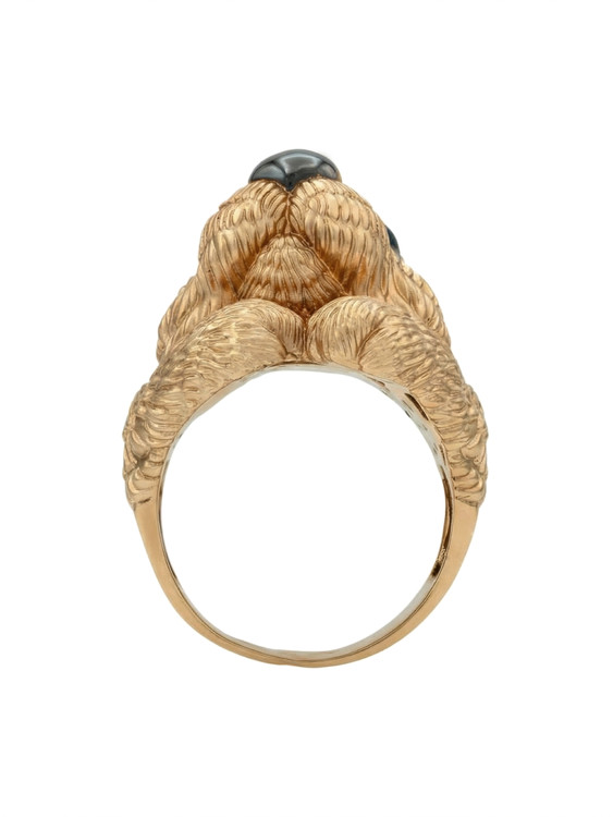 Кольцо из красного золота 585 пробы c эмалью