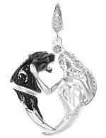 Подвеска из белого золота c фианитом