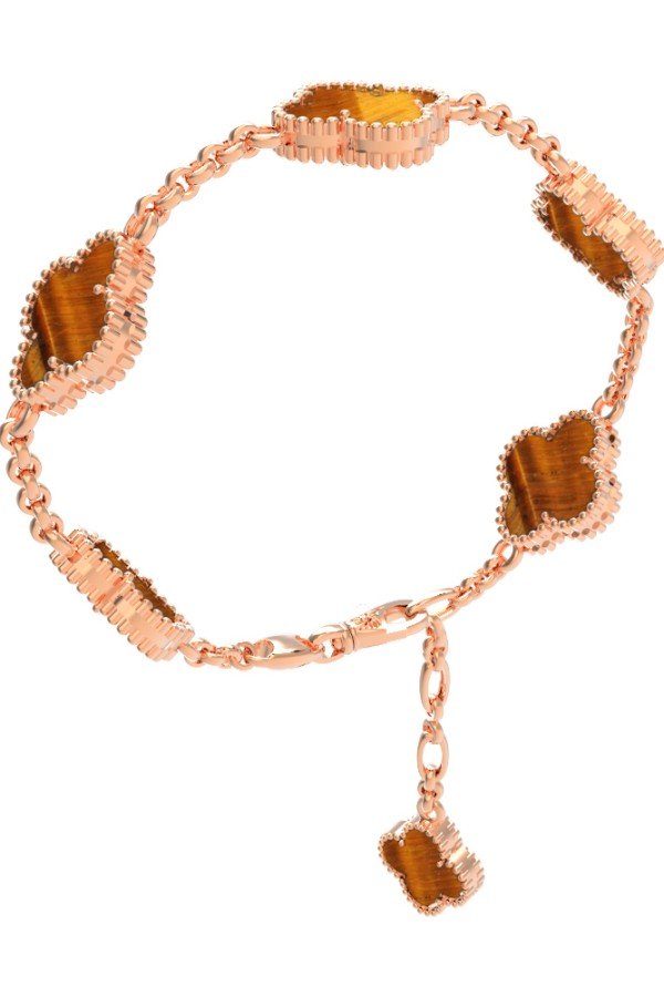 Браслет из золота c тигровым глазом