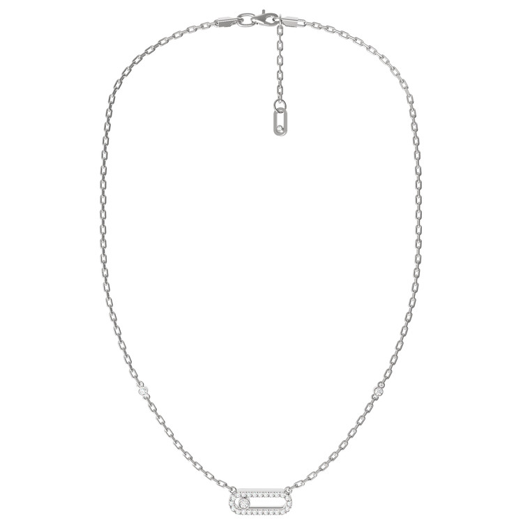 Колье из белого золота 585 пробы c бриллиантами