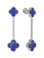 Серьги из белого золота c лазуритом