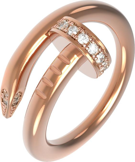 Кольцо из красного золота 585 пробы c бриллиантами