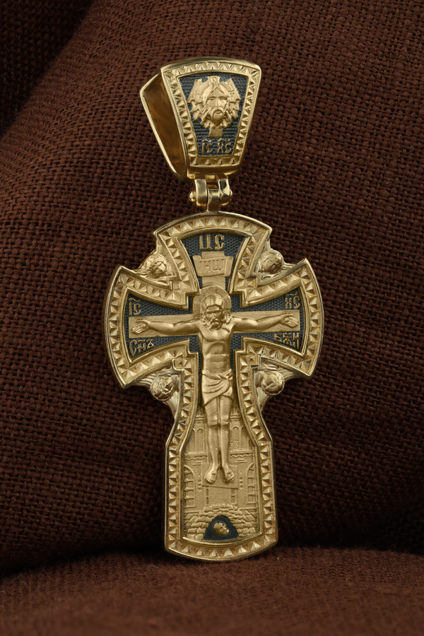 Крест из лимонного золота 585 пробы