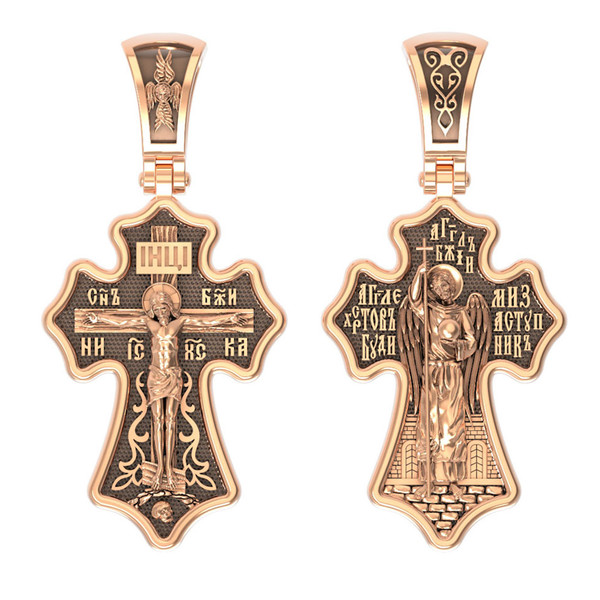 Крест из красного золота 585 пробы