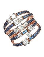 Кольцо из золота c бриллиантами и сапфиром